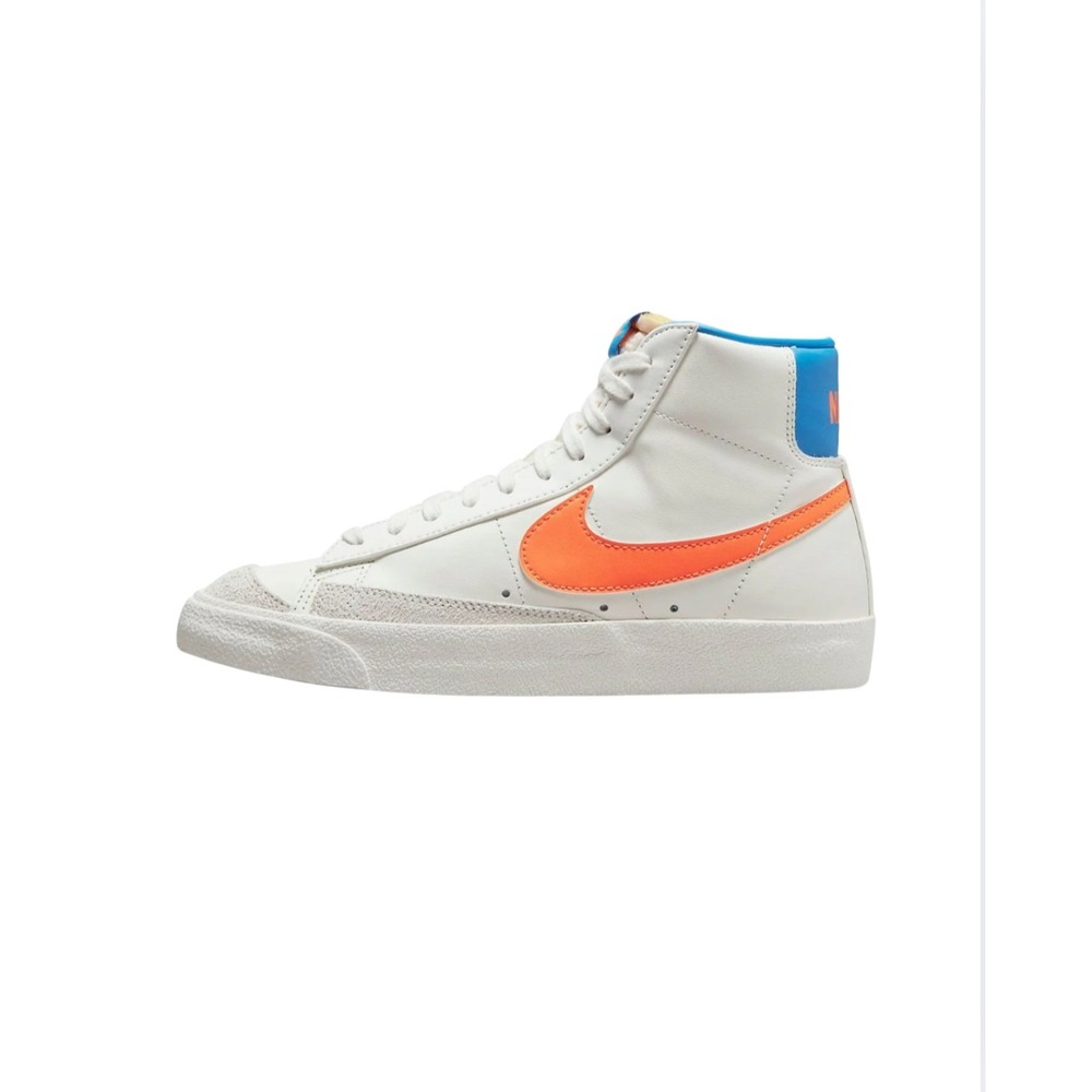 Nike Blazer Mid 77 Vintage Sail White Orange Leather High Top Sneakers Women 8.5